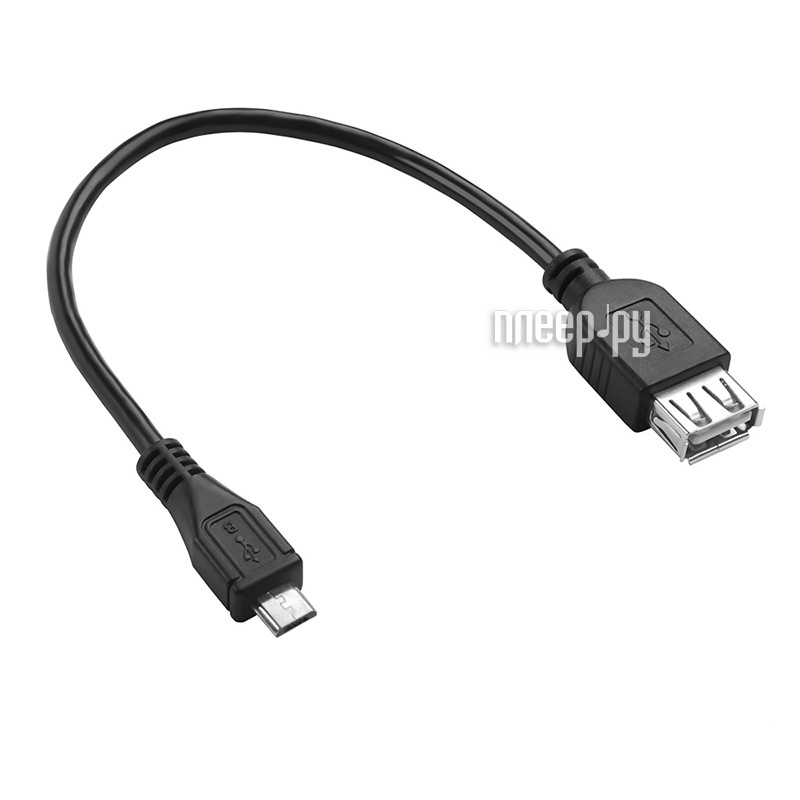  Greenconnect OTG micro USB - AF USB 2.0 0.15m Black GCR-MB1AF-BB2S-0.15m  198 