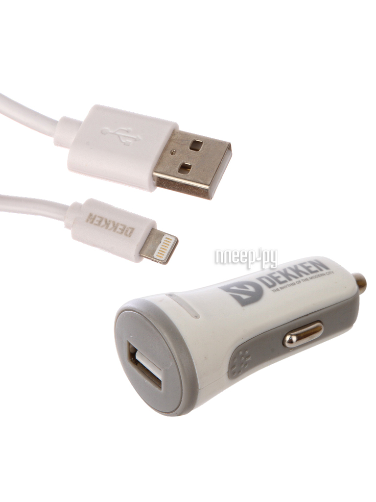   Dekken USB 1.2 +  Lightning 8pin White-Grey
