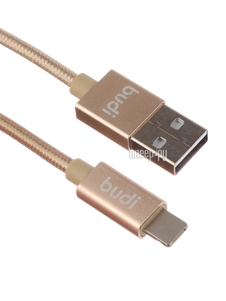  Budi USB - MicroUSB + Lightning M8J175 1m Gold 