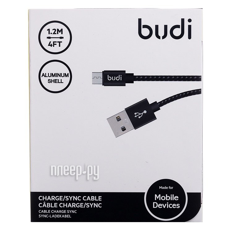  Budi USB - MicroUSB M8J144M 1.2m Black  371 