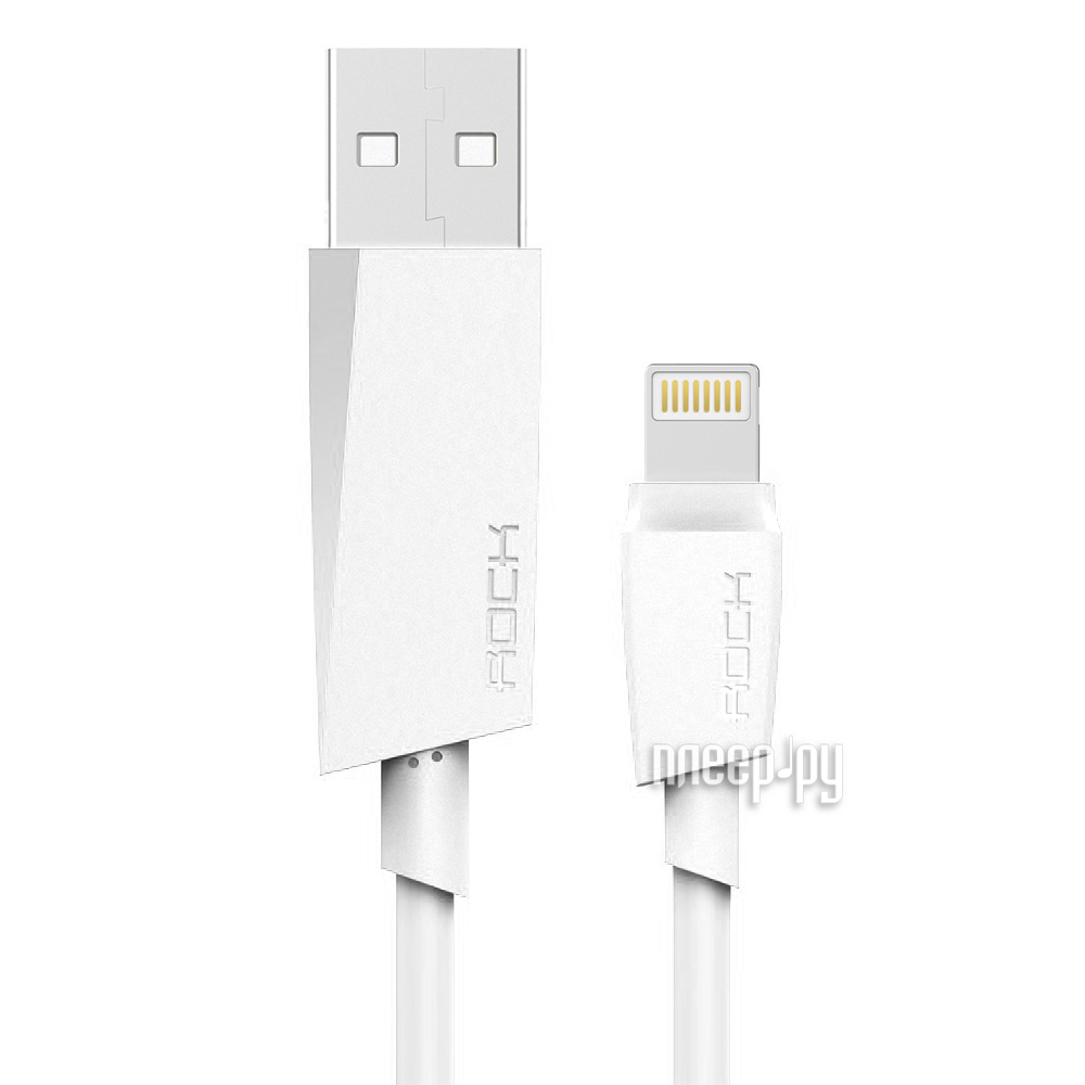  Rock USB to Lightning M3 MFI Round Cable 1m RCB0473 White 