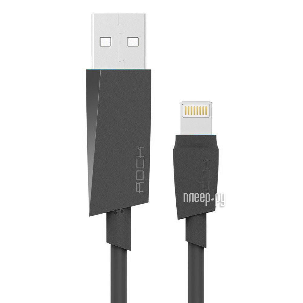  Rock USB to Lightning M3 MFI Round Cable 1m RCB0473 Black 