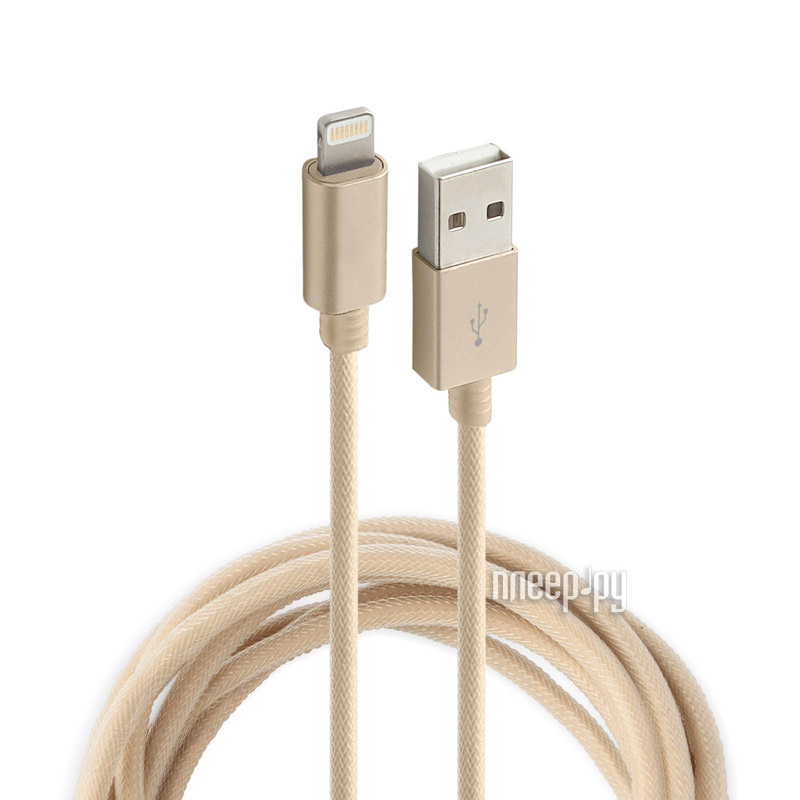  Rock USB to Lightning Metal Charge & Sync Round Cable 1.8m RCB0432 Gold