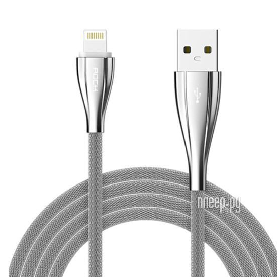  Rock USB to Lightning Metal Data Cable 1m RCB0485 Silver 