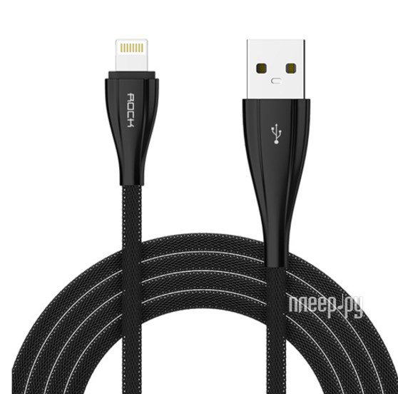  Rock USB to Lightning Metal Data Cable 1m RCB0485 Black