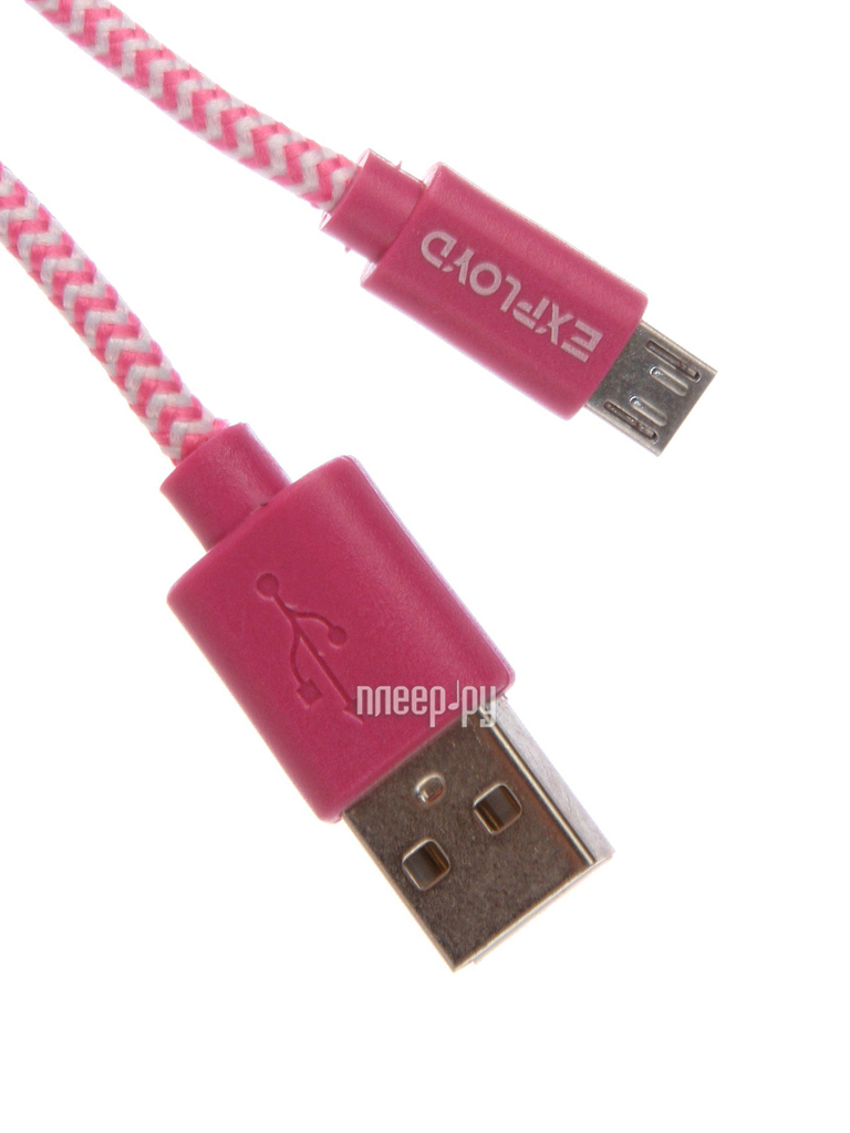  Exployd USB - microUSB 1m Pink EX-K-186 