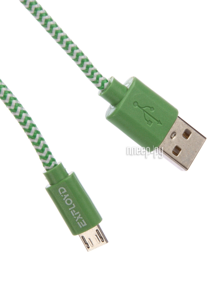  Exployd USB - microUSB 1m Green EX-K-188