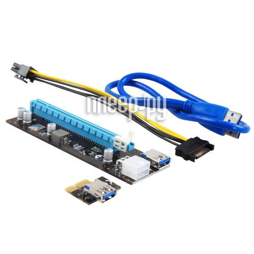  Riser Card Mining Maxi for GPU 200W+ PCI-E 1x to 16x USB 3.0 6in  377 