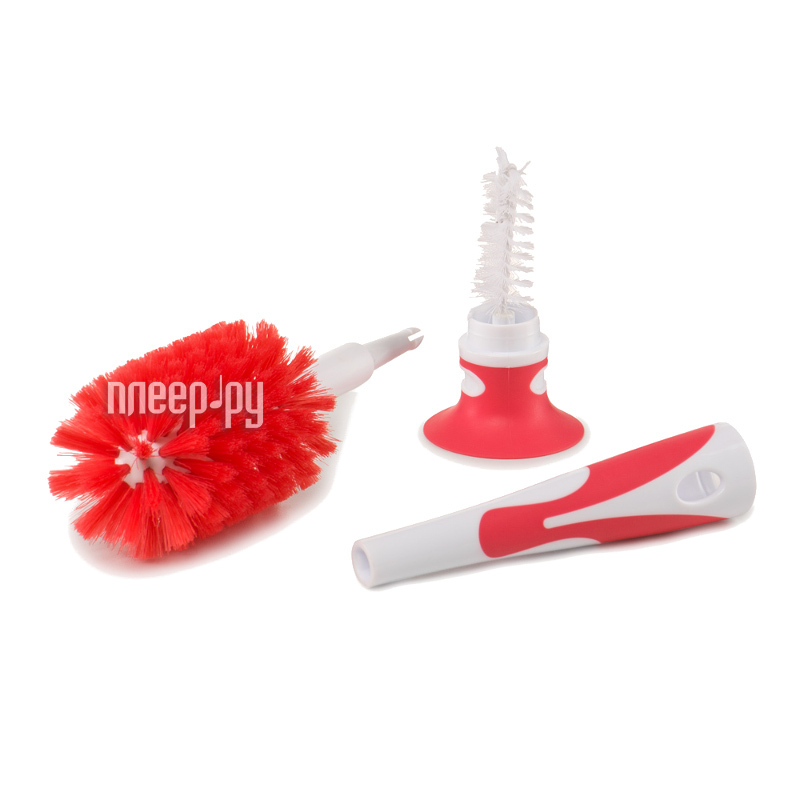    Happy Baby Bottle And Pacifier Brush 2 in 1 Red 11009
