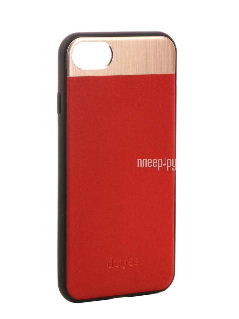  - Dotfes G03 Aluminium Alloy Nappa Leather Case  APPLE iPhone 7 Red 47085