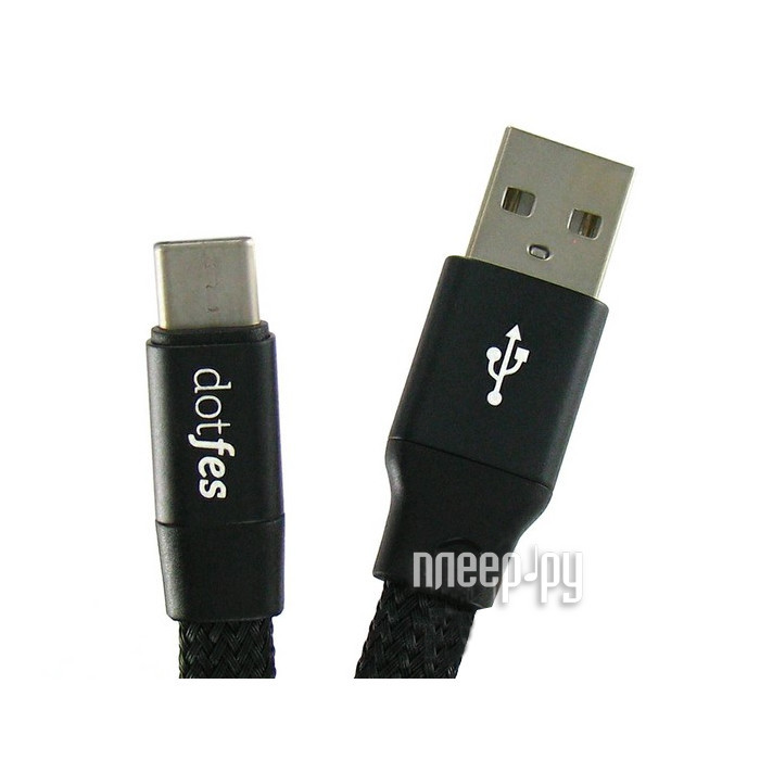  Dotfes USB Type-C A09T Self-Rolling 0.8m Black 14767 
