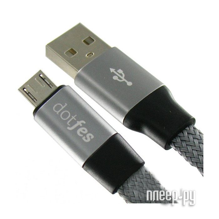  Dotfes microUSB A09M Self-Rolling 0.8m Grey 14769 