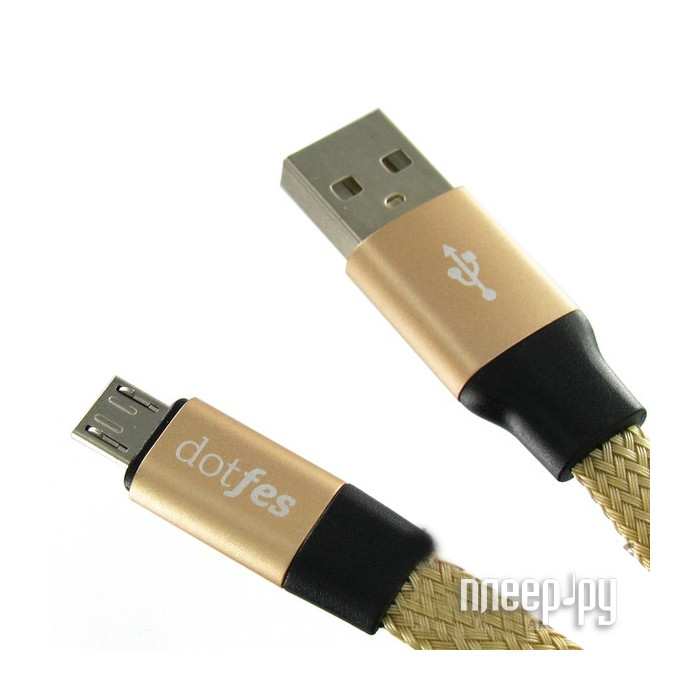  Dotfes microUSB A09M Self-Rolling 0.8m Gold 14768 