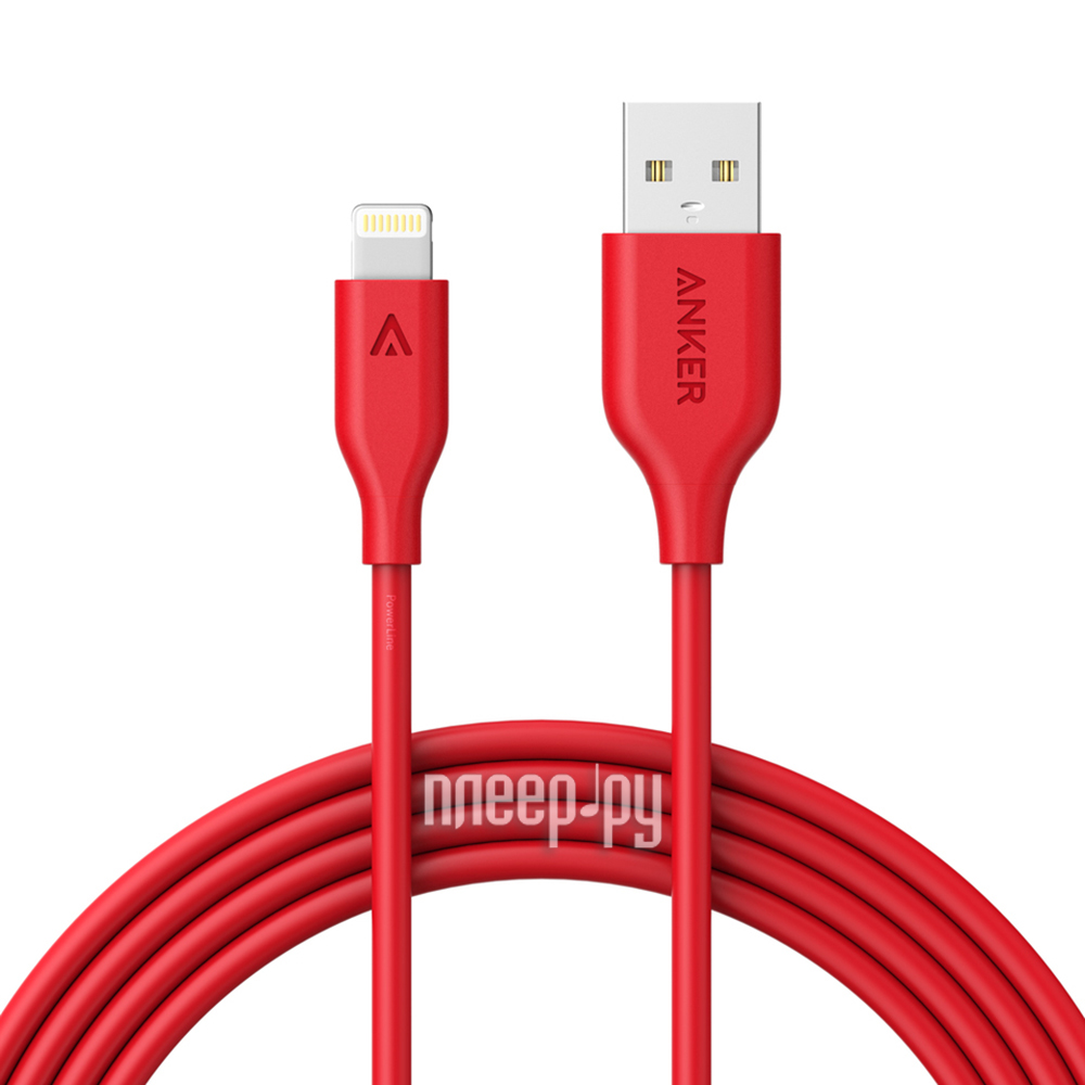 Anker PowerLine Lightning-USB 1.8m A8112H91 Red 907001 