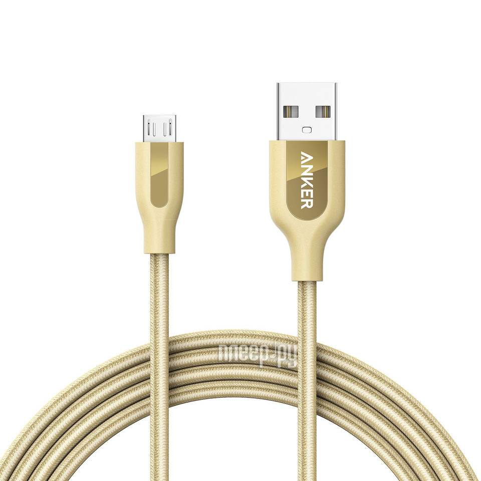  Anker Powerline+ Micro USB 3m A8144HB1 Gold 906999