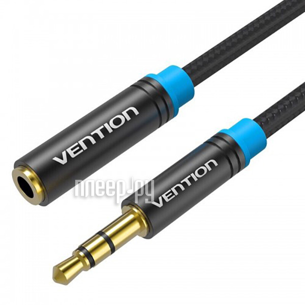  Vention  Jack 3.5 mm M / Jack 3.5 mm F Black 1m