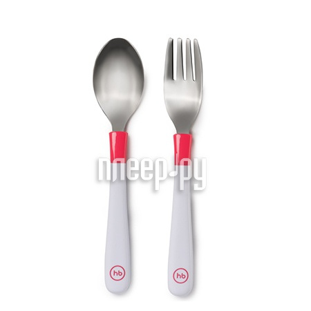    Happy Baby Spoon Fork Baby Cutlery Set Red 15027