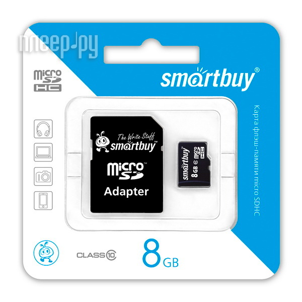   8Gb - SmartBuy Micro Secure Digital HC Class 10 SB8GBSDCL10-01    SD