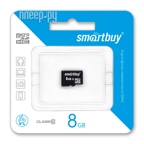   8Gb - SmartBuy Micro Secure Digital HC Class 10 SB8GBSDCL10-00 