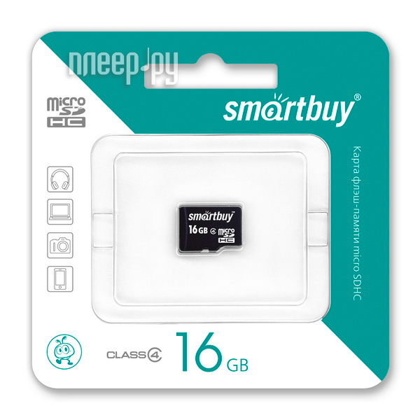   16Gb - SmartBuy Micro Secure Digital HC Class 10 SB16GBSDCL10-01-BTS    SD 