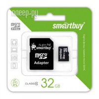 Фото 32Gb - SmartBuy Micro Secure Digital HC Class 10 SB32GBSDCL10-01 с переходником под SD (Оригинальная!)