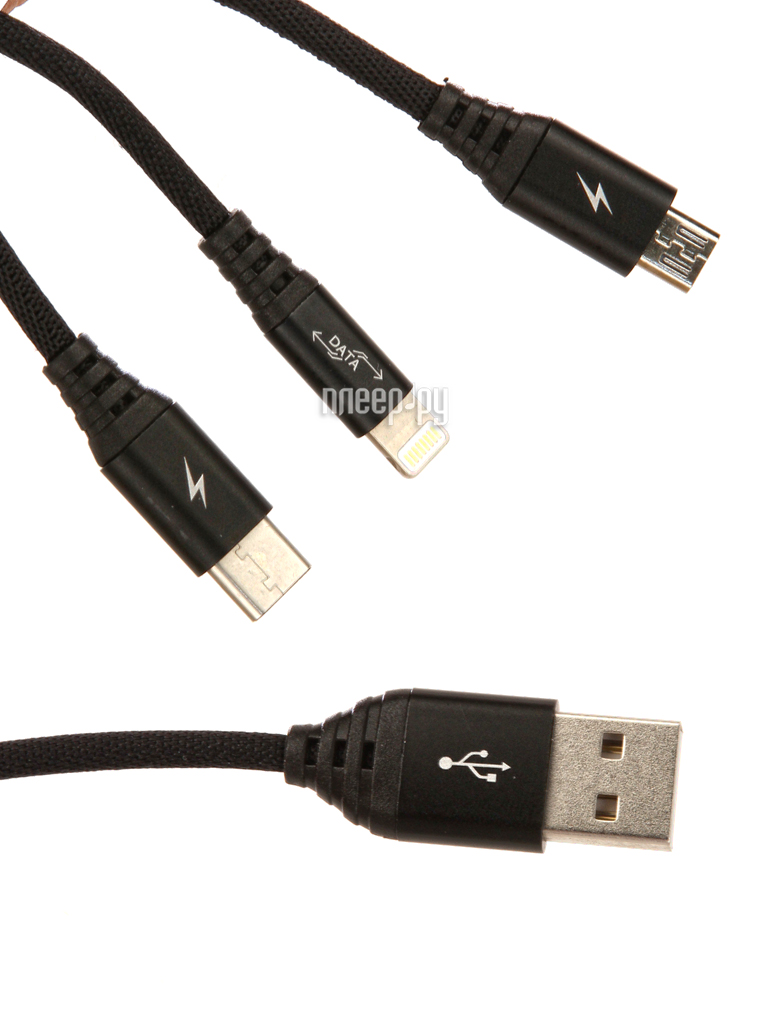  Ainy 5 / 5 / 5S / 6 / 6 Plus / iPad Mini / Air + Micro USB + Type-C Black FA-092A