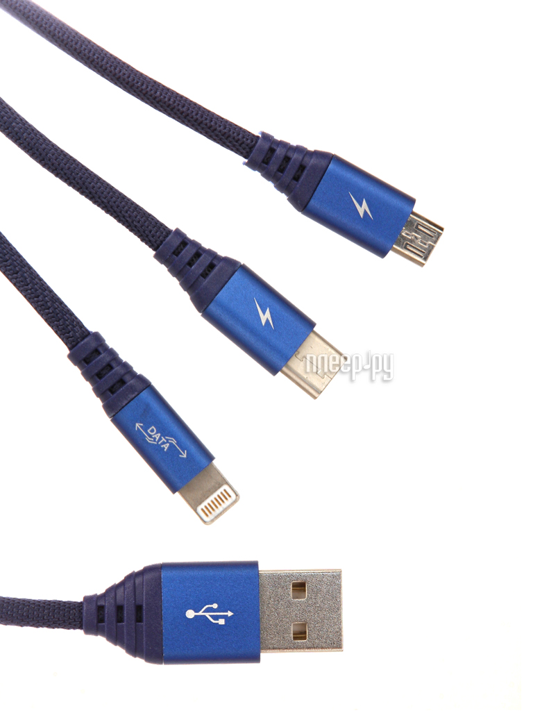  Ainy 5 / 5 / 5S / 6 / 6 Plus / iPad Mini / Air + Micro USB + Type-C Blue FA-092F