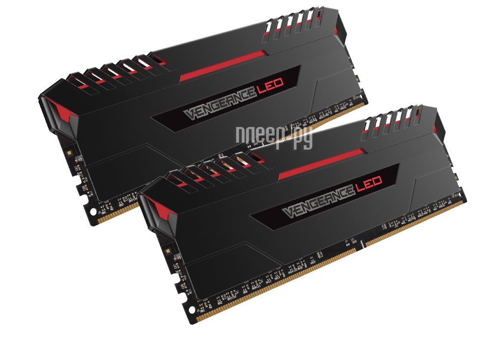   Corsair Vengeance LED Red DDR4 DIMM 2666MHz PC4-21300 CL16 - 32Gb KIT (2x16Gb) CMU32GX4M2A2666C16R