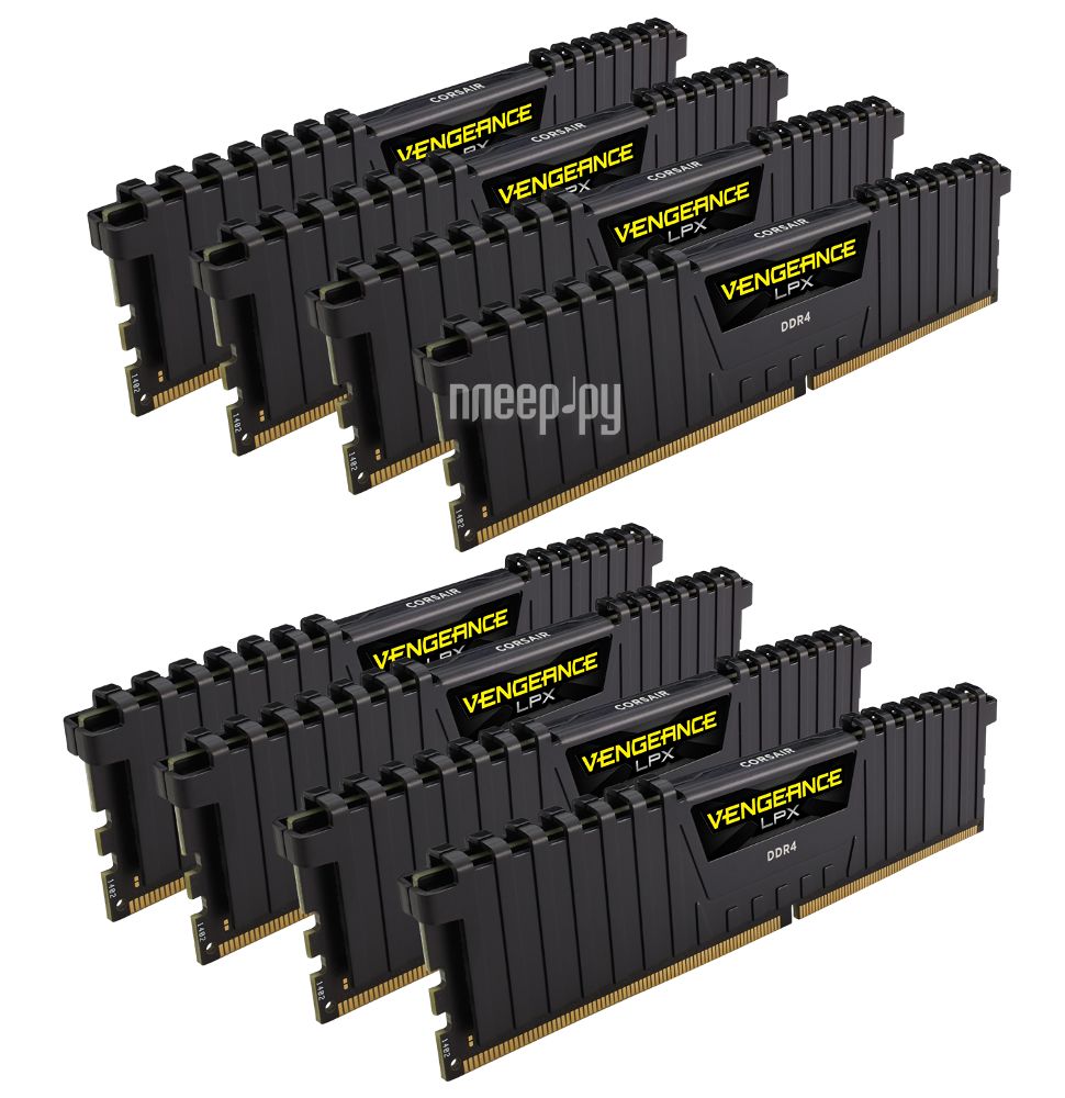   Corsair Vengeance LPX DDR4 DIMM 3200MHz PC4-25600 CL16 - 64Gb KIT (8x8Gb) CMK64GX4M8B3200C16 