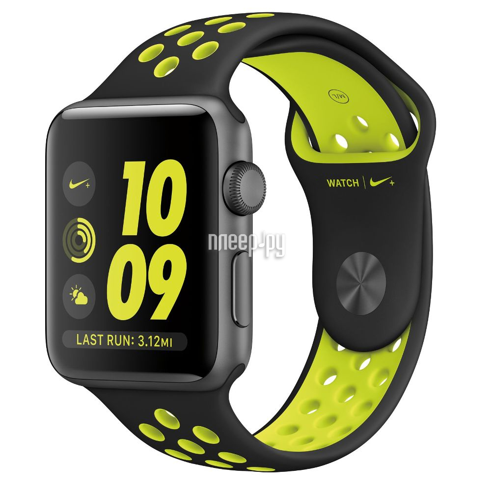   APPLE Watch Series 2 Nike+ 42mm Space Grey Aluminum Case with Black-Volt Nike Sport Band MP0A2RU / A