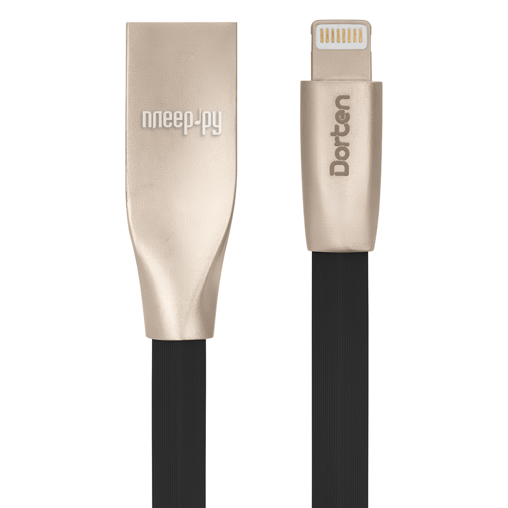  Dorten Zinc Shell Lightning to USB Cable  iPhone / iPad / iPad mini Black DN312401
