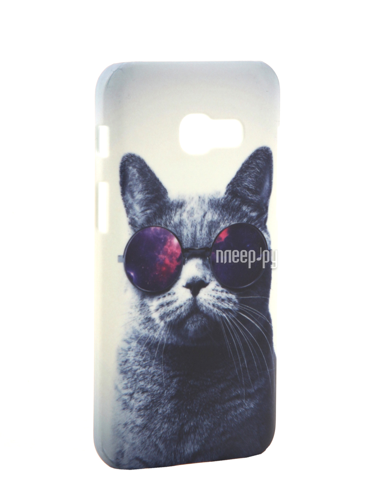   Samsung Galaxy A3 2017 A320 With Love. Moscow Cat with Glasses 6988 