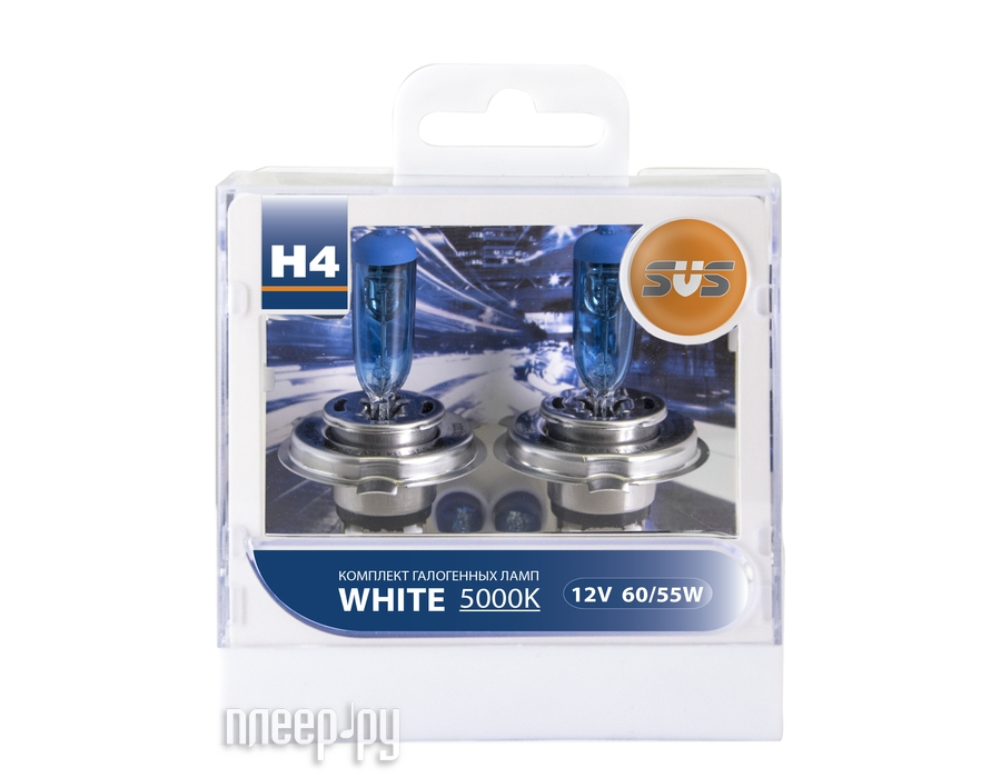 SVS White 5000K H4 60 / 55W + W5W White (2 ) 
