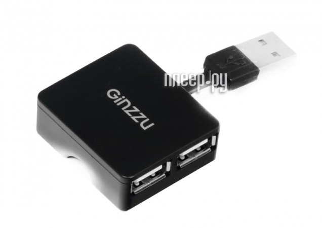  USB Ginzzu GR-414UB 4 ports Black