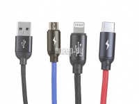 Фото Baseus 3-in-1 USB - Type-C / MicroUSB / Lightning 3.5A 1.2m CAMLT-BSY01