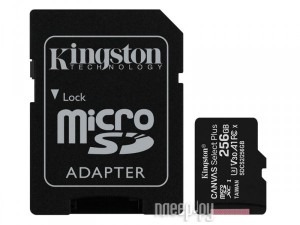Фото 256Gb - Kingston Canvas Select Plus Micro Secure Digital XC UHS-I Class U3 V30 A1 SDCS2/256GB с переходником под SD (Оригинальная!)