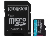 Фото 256Gb - Kingston Canvas Go! Micro Secure Digital HC Class10 UHS-I Canvas Select + SD Adapter SDCG3/256GB с переходником под SD (Оригинальная!)