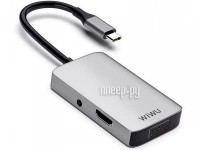 Фото Хаб USB Wiwu Alpha 513HVP Type-C - USB 3.0 / HDMI / VGA / AUX 3.5 Grey 6973218930220