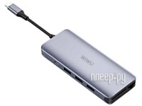 Фото Хаб USB Wiwu Alpha 12 in 1 Type-C - 3xUSB 3.0 / 3xUSB 2.0 / Type-C / SD / HDMI / Micro SD / Lan+3.5 Grey 6973218936260