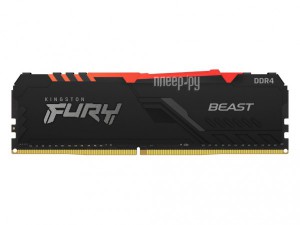 Фото Kingston Fury Beast Black RGB DDR4 DIMM 3200Mhz PC25600 CL16 - 8Gb KF432C16BBA/8