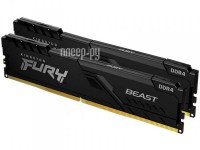 Фото Kingston Fury Beast Black DDR4 DIMM 3200MHz PC-25600 CL16 - 32Gb Kit (2x16Gb) KF432C16BBK2/32