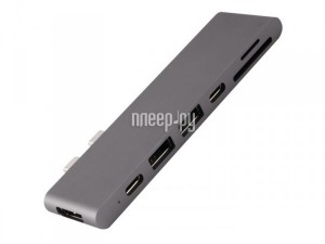 Фото Адаптер Barn&Hollis Multiport Adapter USB Type-C 7 in 1 для MacBook Grey УТ000027061