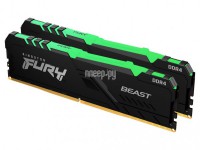 Фото Kingston Fury Beast Black RGB DDR4 DIMM 3600Mhz PC28800 CL18 - 32Gb KIT (2x16Gb) KF436C18BBAK2/32