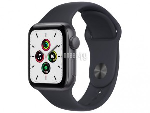 Фото APPLE Watch SE 40mm Space Grey Aluminium Case with Midnight Sport Band MKQ13