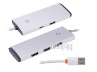 Фото Хаб USB Baseus Lite Series 4-Port USB-A HUB USB-A - 3xUSB 3.0 25cm White WKQX030002