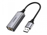 Фото Хаб USB Ugreen CM209 USB to RJ45 Ethernet Adapter Aluminum Case Space Gray 50922