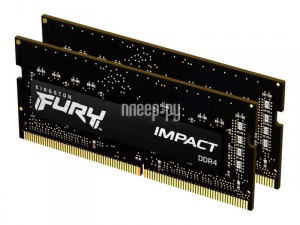 Фото Kingston Fury Impact DDR4 SO-DIMM 3200MHz PC25600 CL20 - 32Gb KIT (2x16Gb) KF432S20IBK2/32
