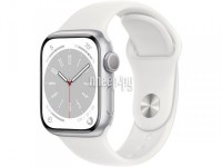 Фото APPLE Watch Series 8 GPS 41mm Silver Aluminum Case with White Sport Band - M/L MP6M3