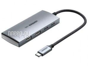Фото Хаб Ugreen CM480 USB-C to 2x USB 3.1+2xUSB-C Grey 30758