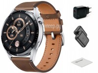Фото Huawei Watch GT 3 Jupiter-B29V Brown Leather Strap 55028463 Выгодный набор + подарок серт. 200Р!!!